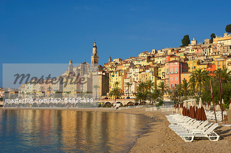 Beach of Menton, Cote d'Azur, France Beach of Menton, Cote d'Azur, France