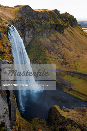 Europe, Iceland, Seljalandsfoss waterfall