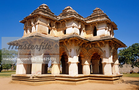 Asia, India, Karnataka.  The two-storeyed Lotus Mahal in the Zenana or ladies' quarter.