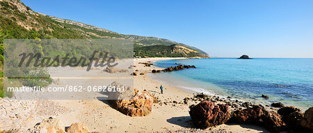 The beach of Portinho at Arrabida Natural Park. Portugal (MR)