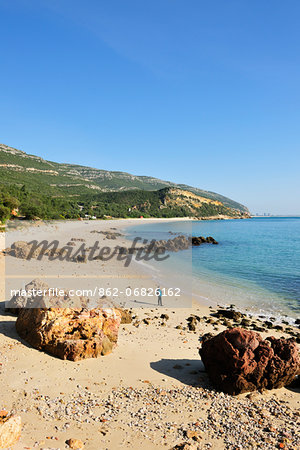 The beach of Portinho at Arrabida Natural Park. Portugal (MR)