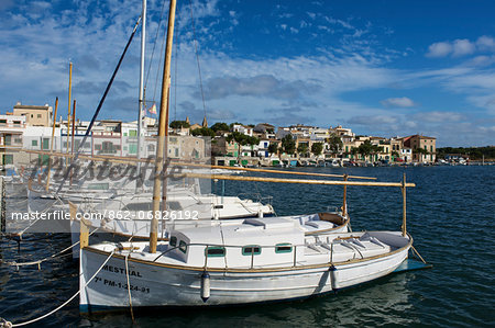 Traditional fishing boats, Protocolom, Majorca, Balearics, Spain