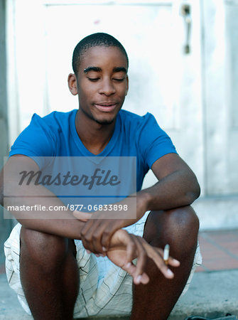 Teenager smoking