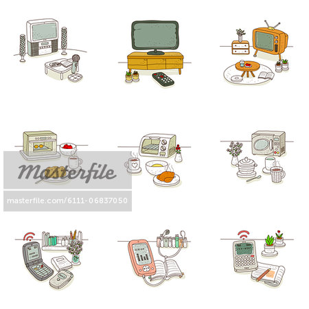 Set of various technology icons
