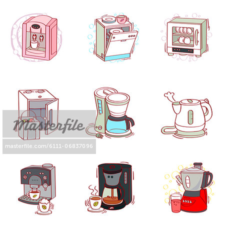 Set of various household icons
