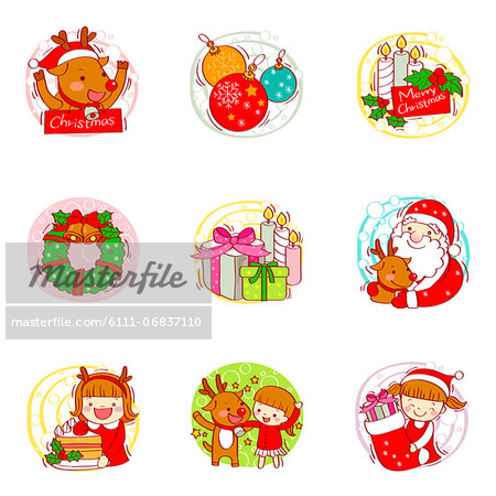 Set of various christmas related icons