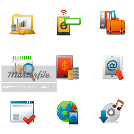 Set of various business related icons