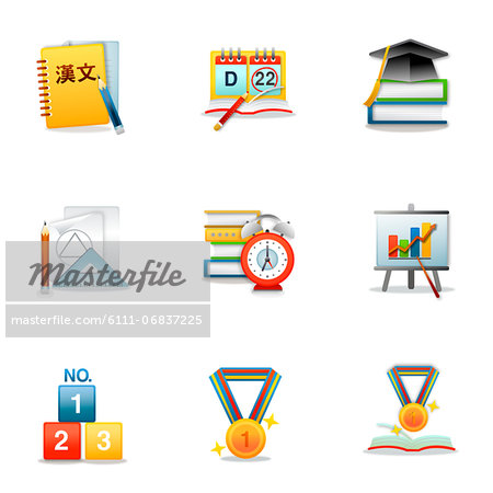 Set of various education related icons
