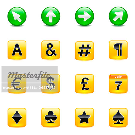 Set of various button icons