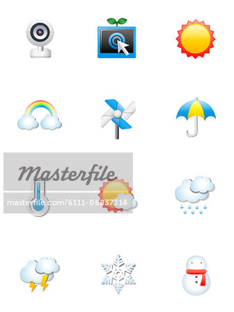 Set of various weather icons