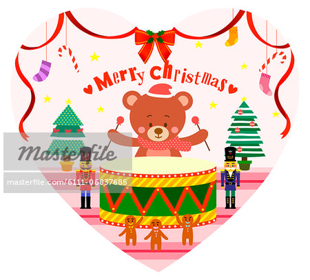 Christmas decoration on heart shape symbol