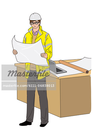 Architect working in office