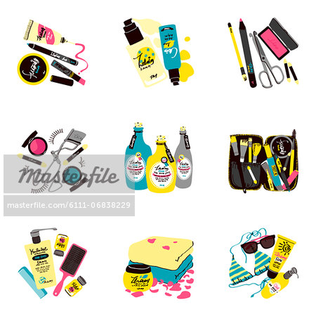 Set of various cosmetics