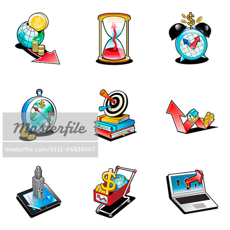 Set of various business related icons