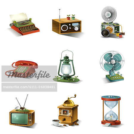 Set of various household related icons