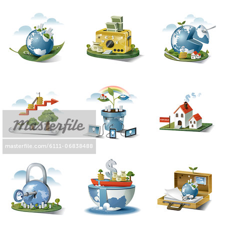 Set of various business related icons