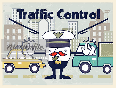 Traffic police controlling traffic