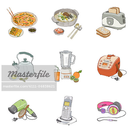 Set of various household icons