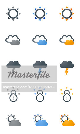 Set of various weather related icons