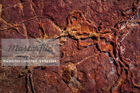 Close-Up of Iron Ore Vein in Rock, The Loop, Kalbarri National Park, Western Australia, Australia