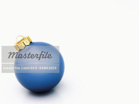 Blue Christmas ball on white background