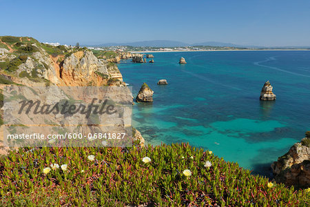 Rocky Coastline with Praia Do Camilo, Lagos, Algarve, Portugal