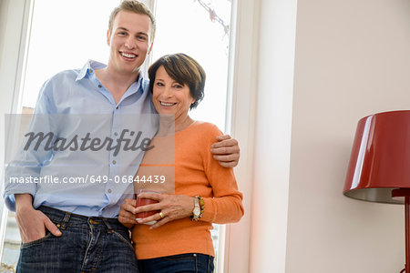 Portrait of mother with grown up son