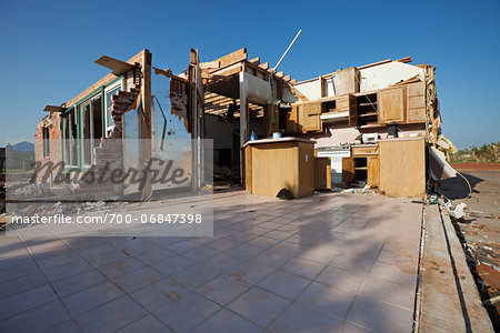 Tornado Damage to Home, Moore, Oklahoma, USA.