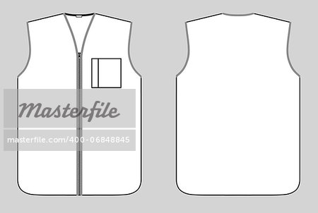 Outline waistcoat vector illustration isolated on white. EPS8 file available.