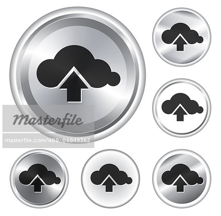 Collection of Upload to Cloud web elements. Vector illustration