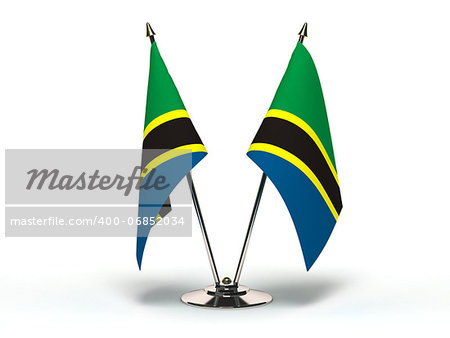 Miniature Flag of Tanzania (Isolated with clipping path)