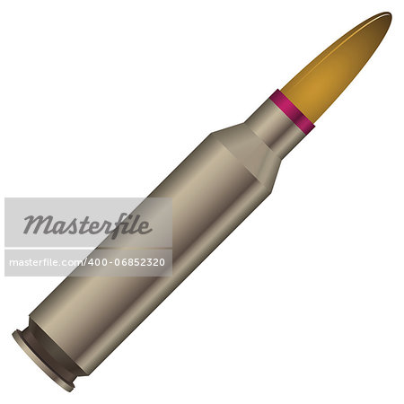Sleeve with a bullet - reloading. Vector illustration.