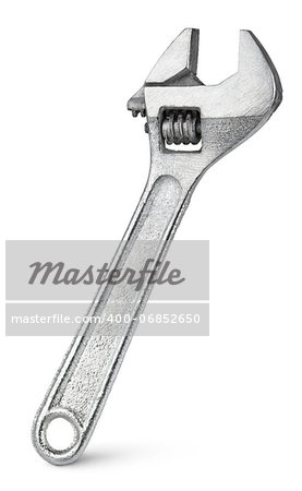 Adjustable wrench (spanner) isolated on white with clipping path