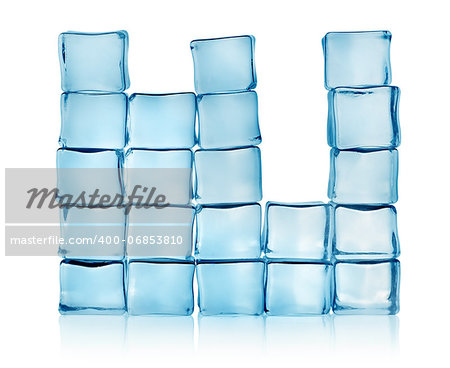 Ice cubes isolated on a white background