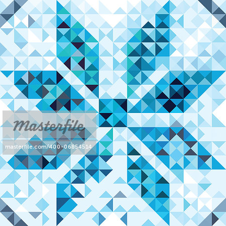Seamless pattern of geometric snowflake. Colorful mosaic banner triangle vector hipster background.