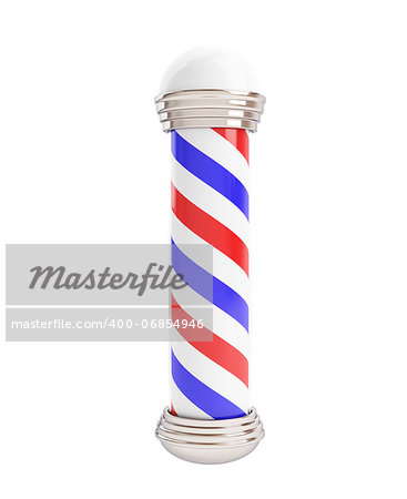 Barber Pole 3d Illustrations on a white background