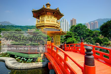 Golden Pavilion of Chi Lin Nunnery in Hong Kong, S.A.R.