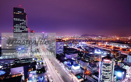 Seoul, South Korea skyline at the Gangnam District.