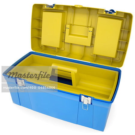 Plastic tool box. Isolated render on a white background