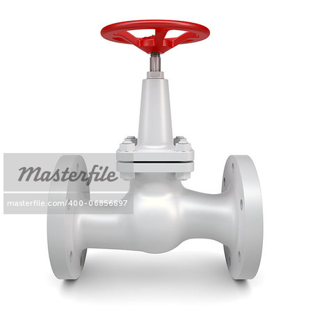 White valve. Isolated render on white background