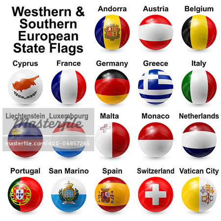 Westhern & Southern European State Flags