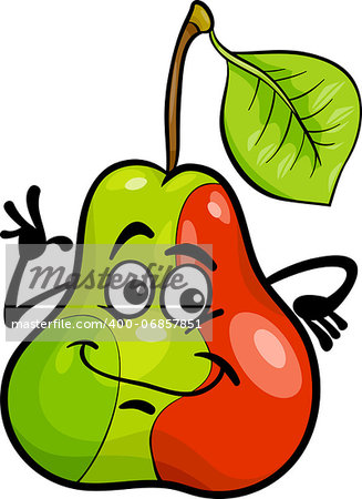 Cartoon Illustration of Funny Pear Fruit Food Comic Character