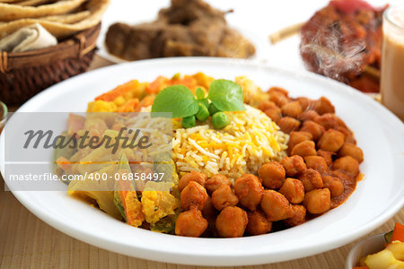 Biryani rice or briyani rice, fresh cooked with steam, delicious indian food.