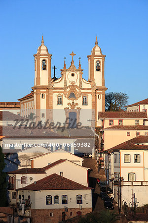 view of the igreja de nossa senhora do carmo of the unesco world heritage city of ouro preto in minas gerais brazil