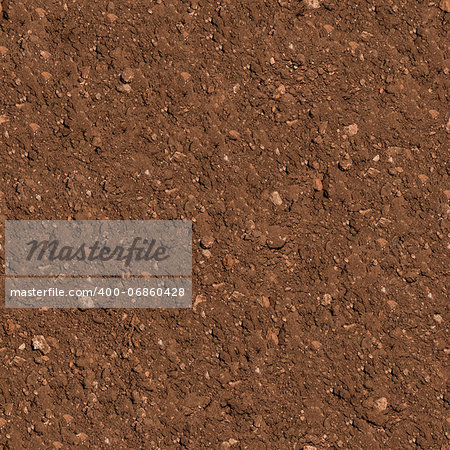 Brown Plowed Soil. Seamless Tileable Texture. .