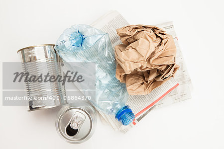 Plastic paper and metallic waste for recycling