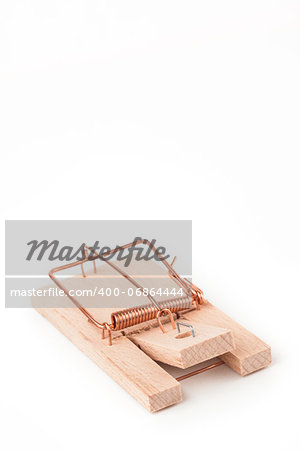 Mousetrap on white background