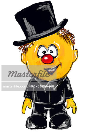 painted chimney sweeper with topper on white background