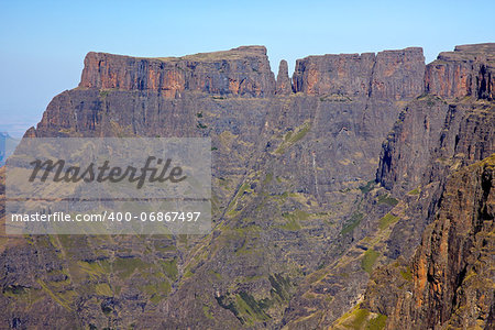 View of the high peaks of the Drakensberg mountains, Royal Natal National Park, South Africa