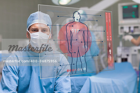 Surgeons using an interface before operating in the hospital